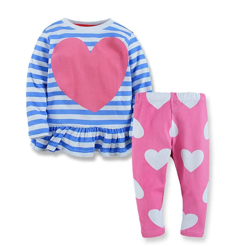 Children Clothes Sets Baby Girls Sleepwear Long Sleeve Leisure Wear Kids Pajamas Next Girl Clothing Style for 2-7 yrs