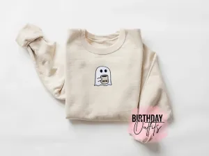 Coffee Halloween embroidered sweatshirts, Halloween crewnecks, Horror shirts, embroidered sweatshirts