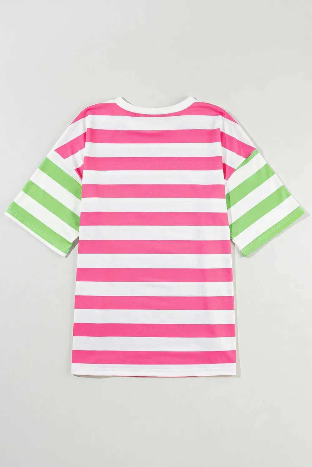 Contrast Striped Round Neck Half Sleeve T-Shirt