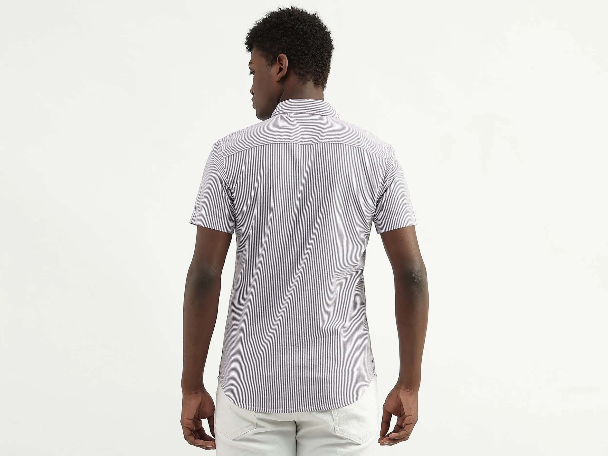 Cotton Striped Spread Collar Mens Shirts