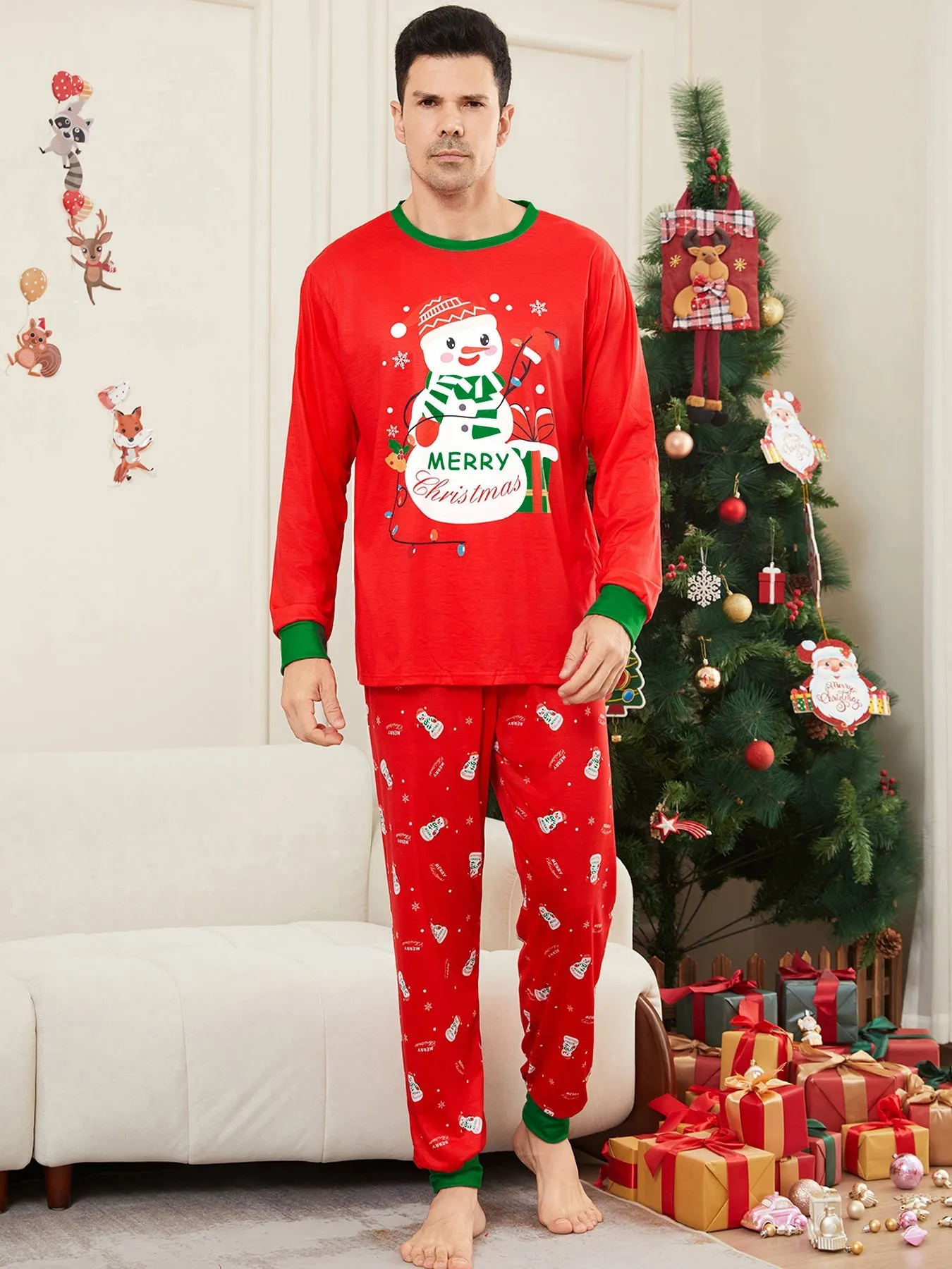 Cozy Snowman Christmas Parent-Child Set for Festive Family Fun