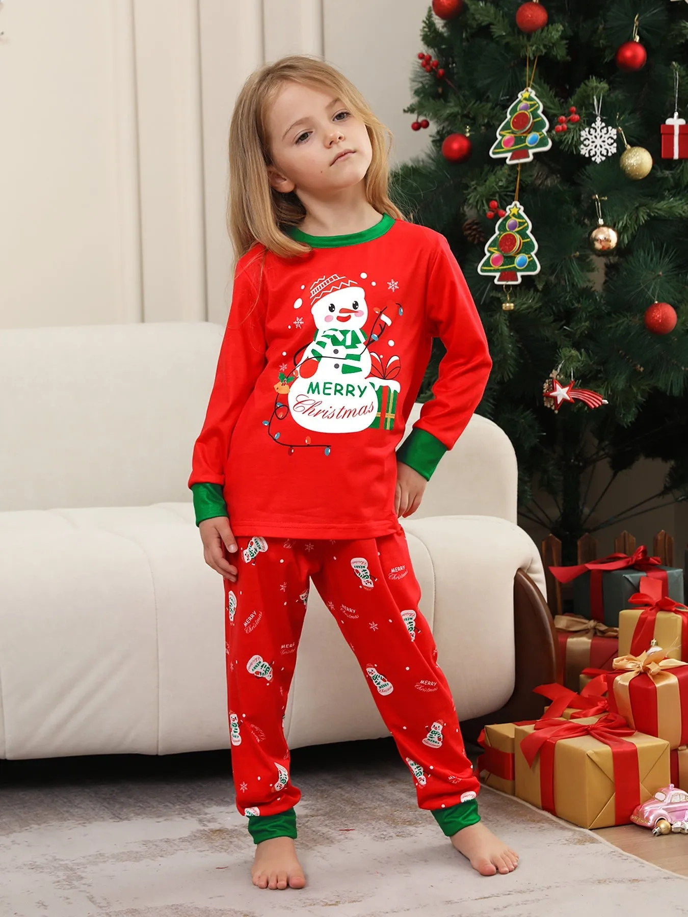 Cozy Snowman Christmas Parent-Child Set for Festive Family Fun