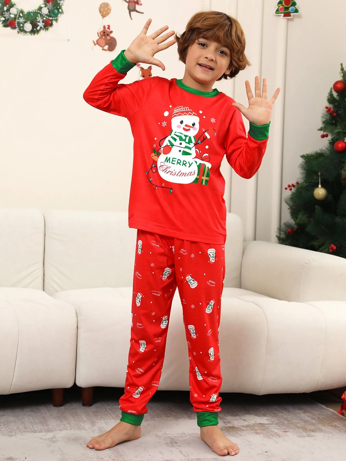 Cozy Snowman Christmas Parent-Child Set for Festive Family Fun
