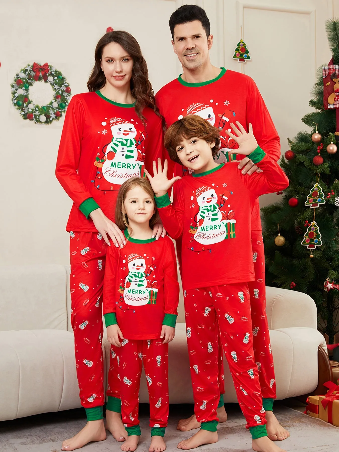 Cozy Snowman Christmas Parent-Child Set for Festive Family Fun