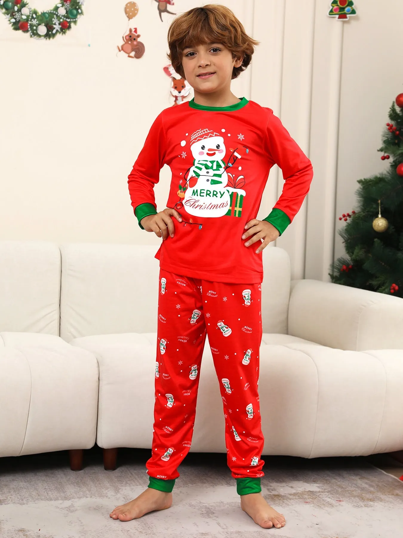Cozy Snowman Christmas Parent-Child Set for Festive Family Fun