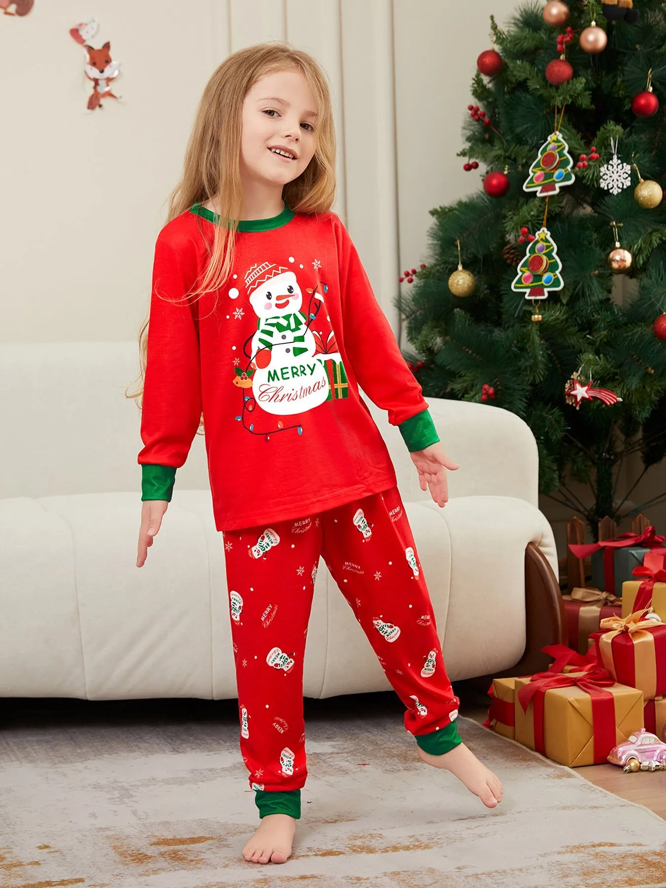Cozy Snowman Christmas Parent-Child Set for Festive Family Fun