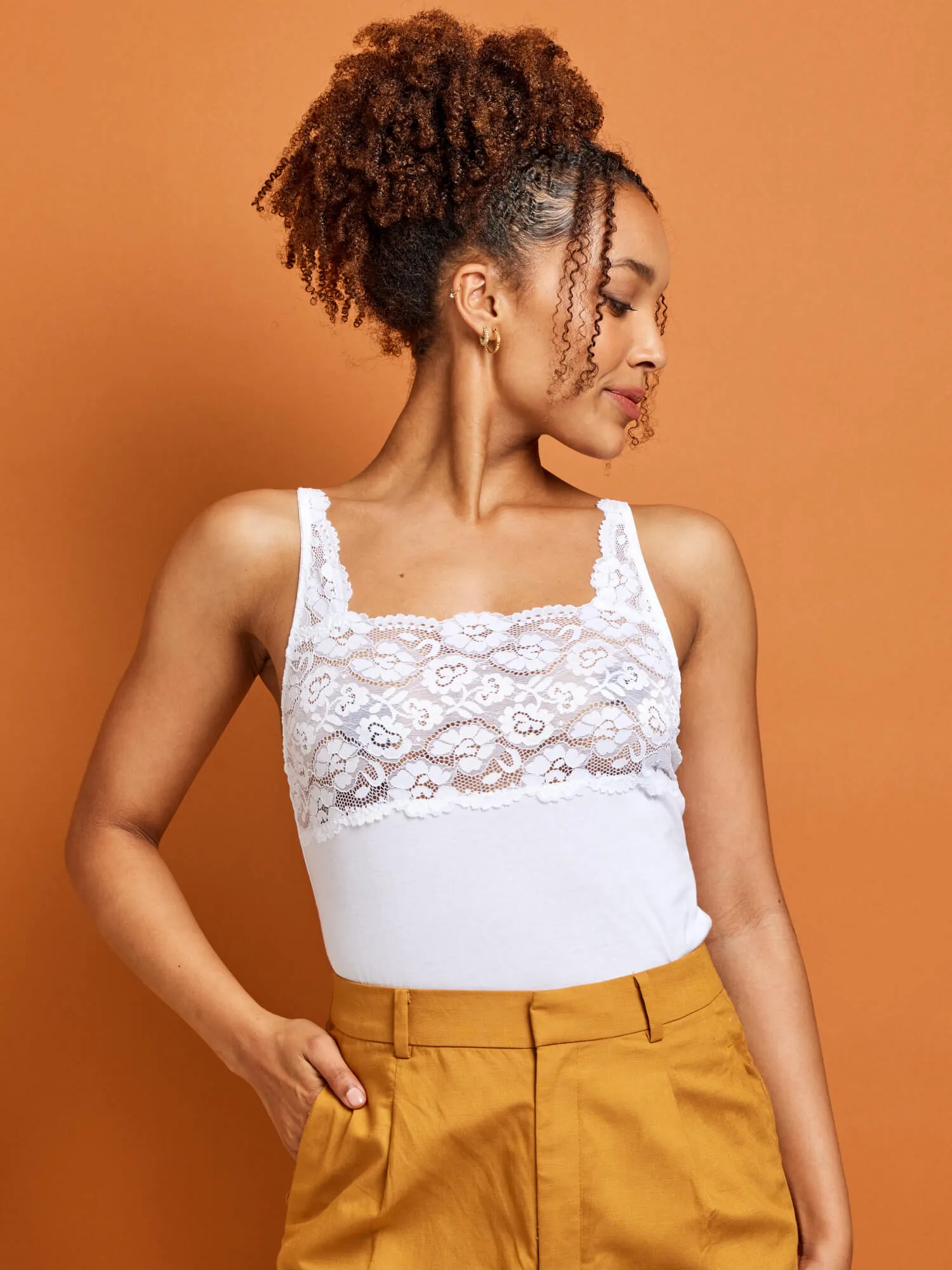 Daily Essentials Cotton & Heritage Lace Cami (465)