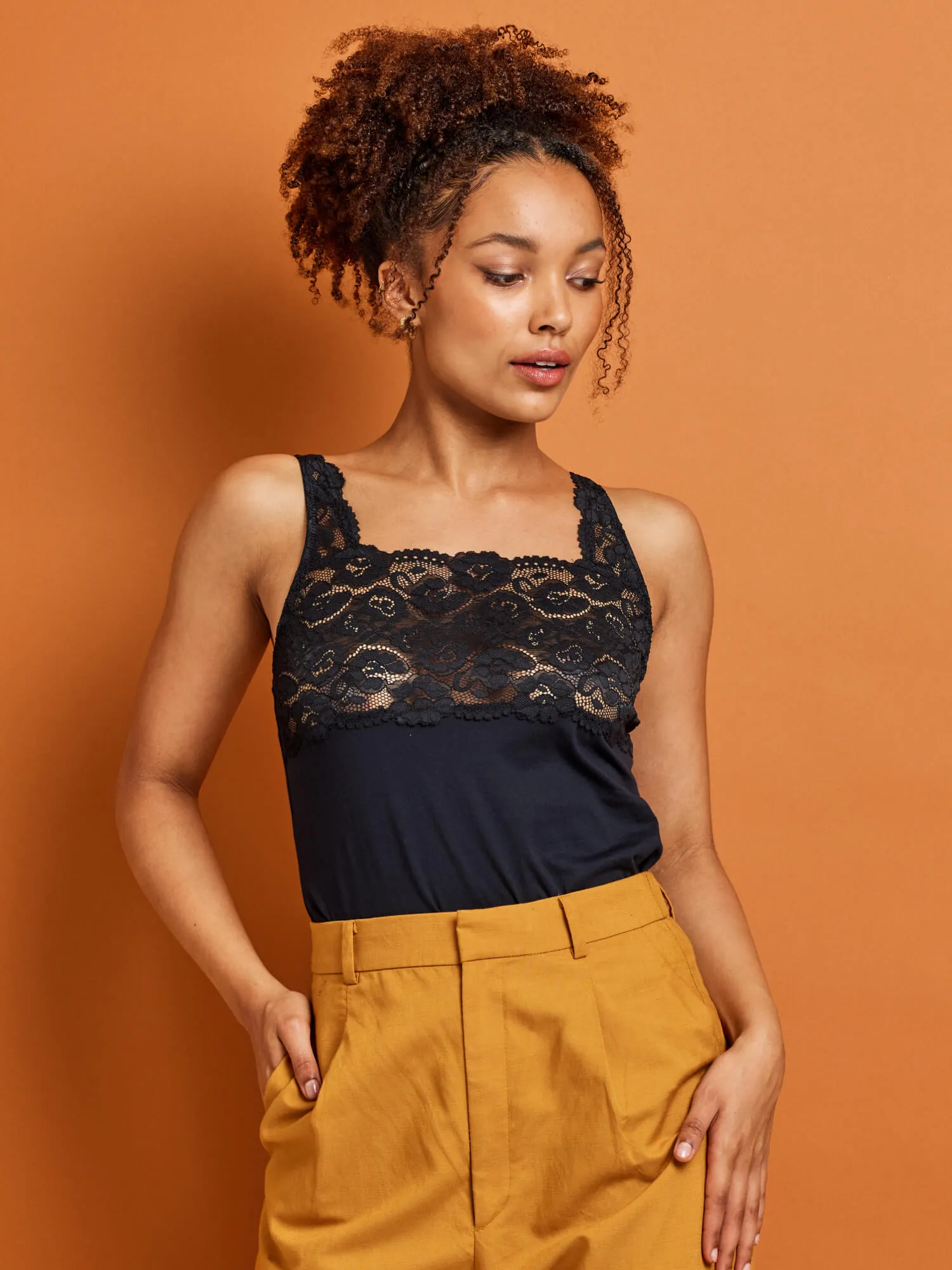 Daily Essentials Cotton & Heritage Lace Cami (465)