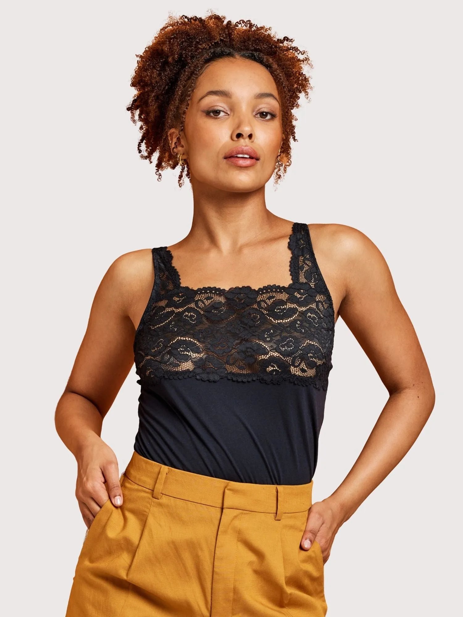 Daily Essentials Cotton & Heritage Lace Cami (465)