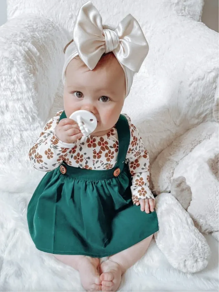 Daphne Suspender Skirt - Hunter Green