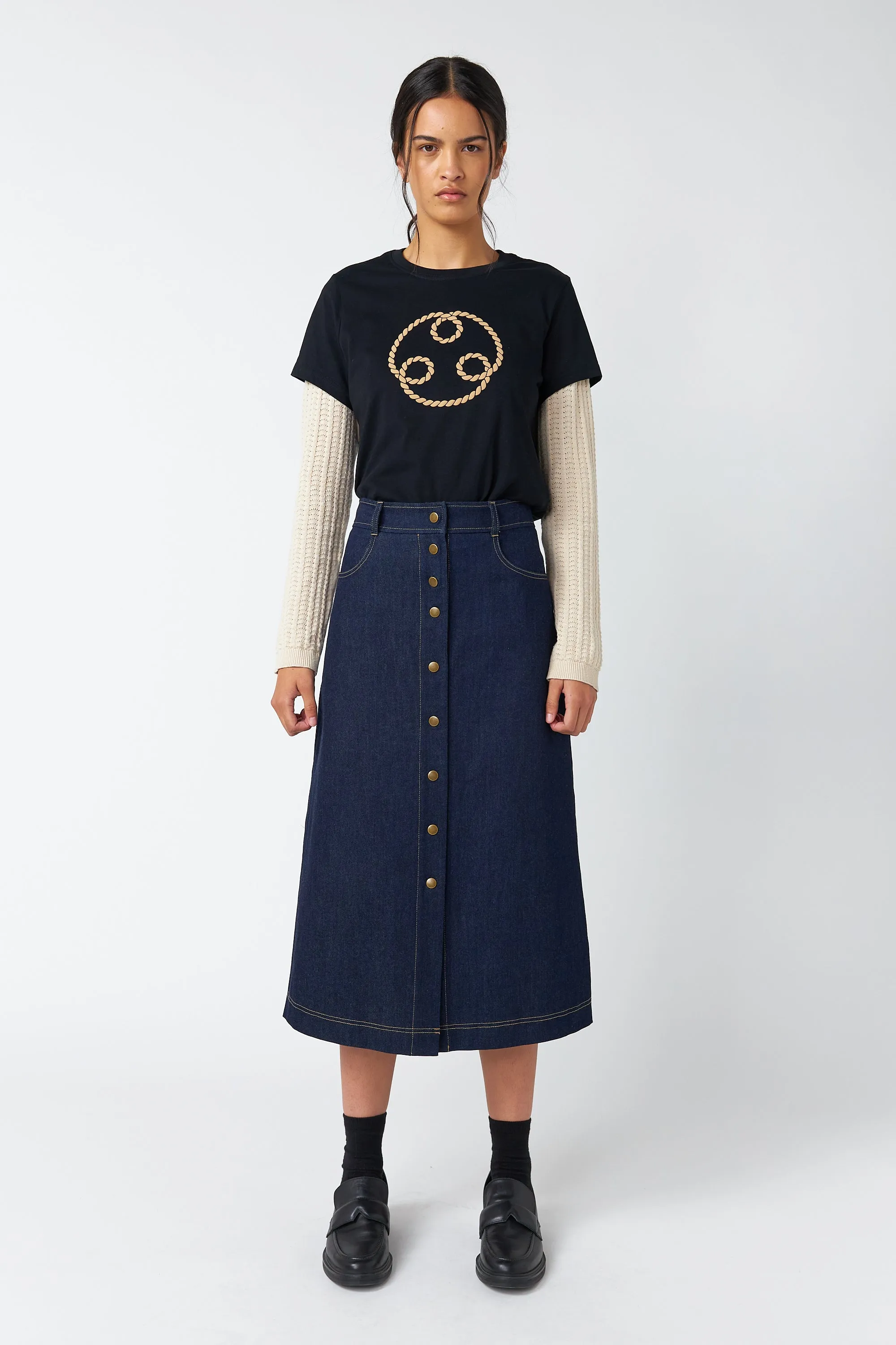 Denim dome skirt