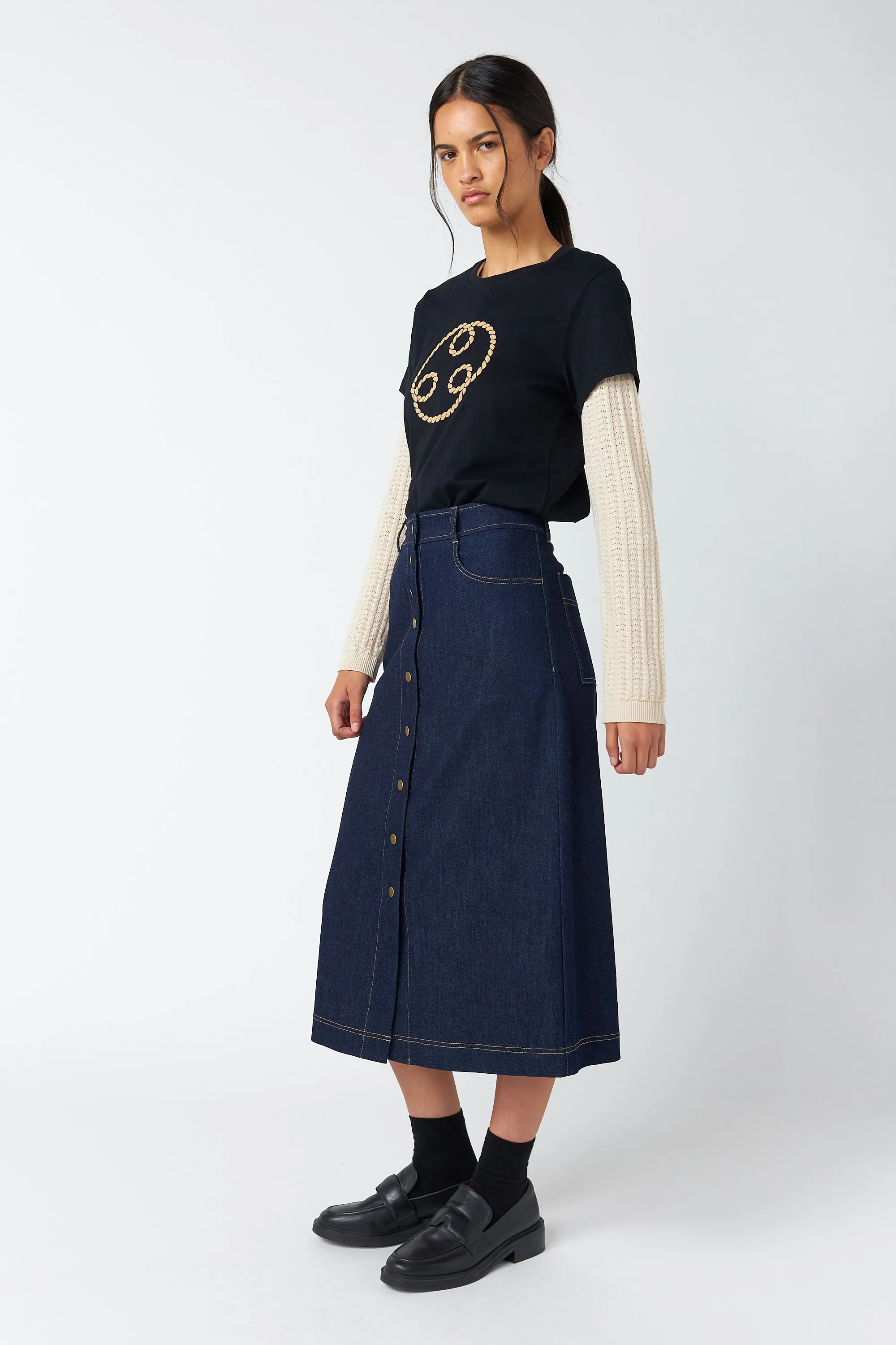 Denim dome skirt