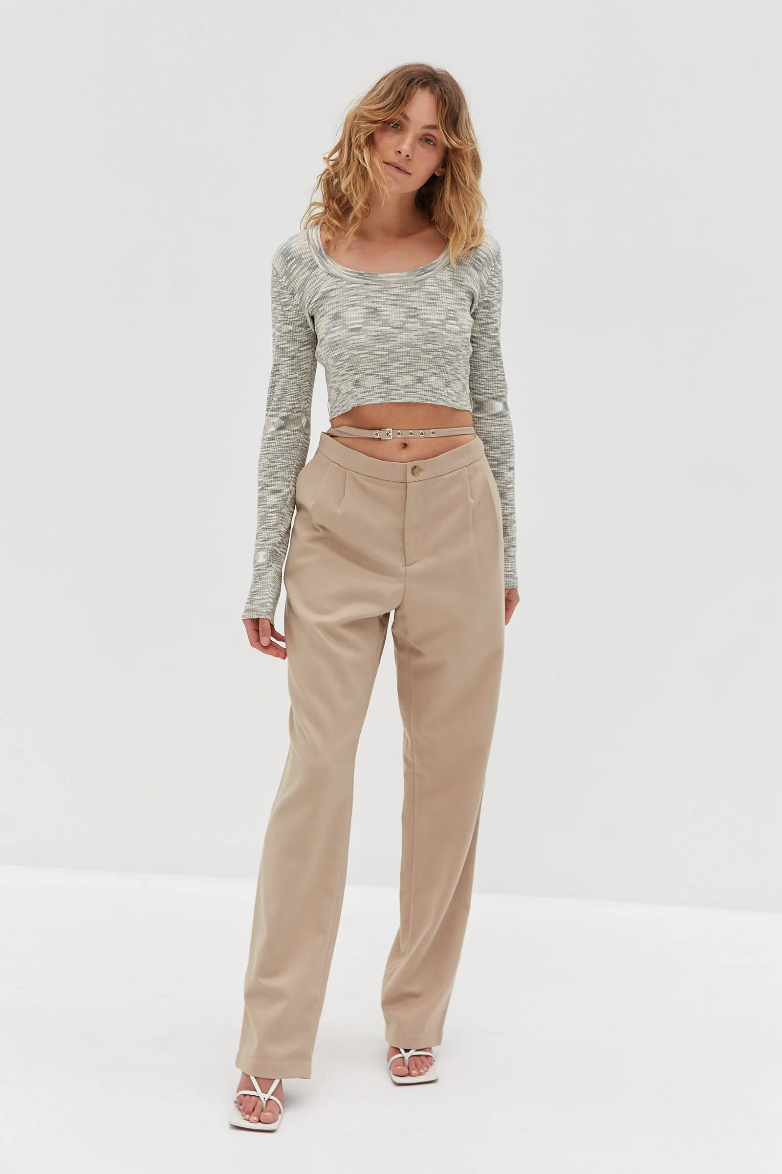 Dion Belted Trousers - Tan