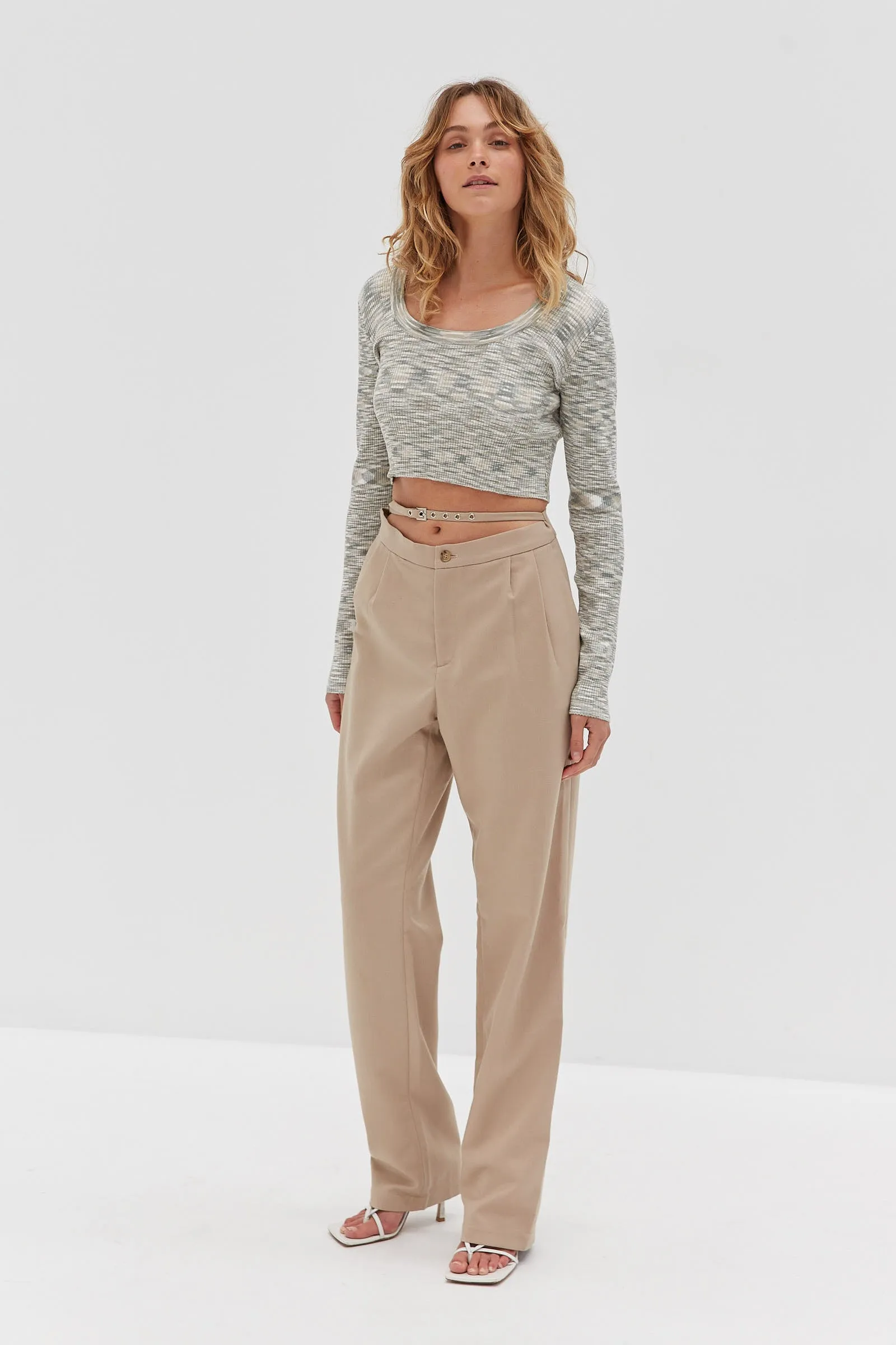 Dion Belted Trousers - Tan