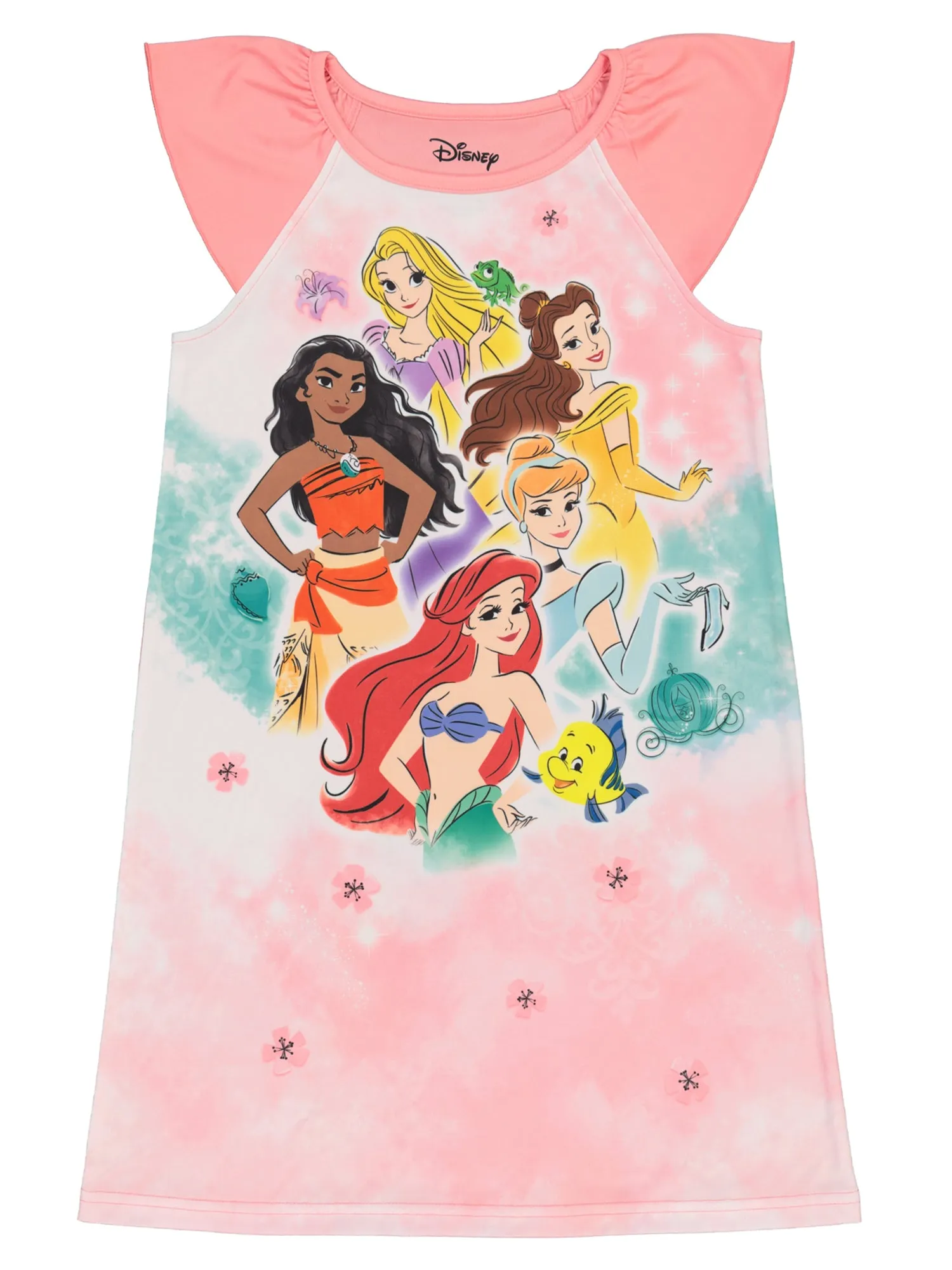 Disney Princess Girls Nightgown Kids Pajama Dress, 4-8, Pink