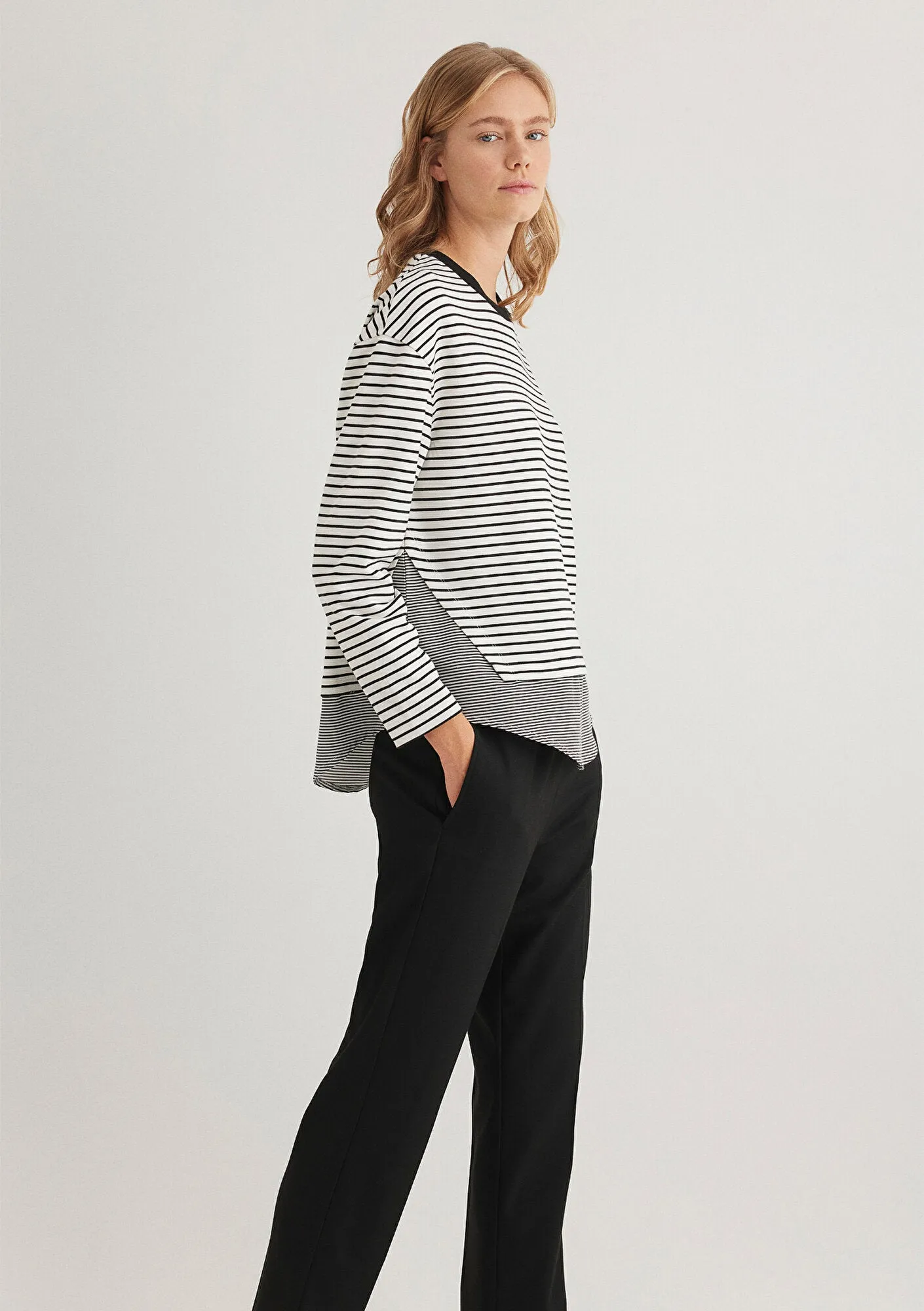 Double Fabric Striped T-Shirt