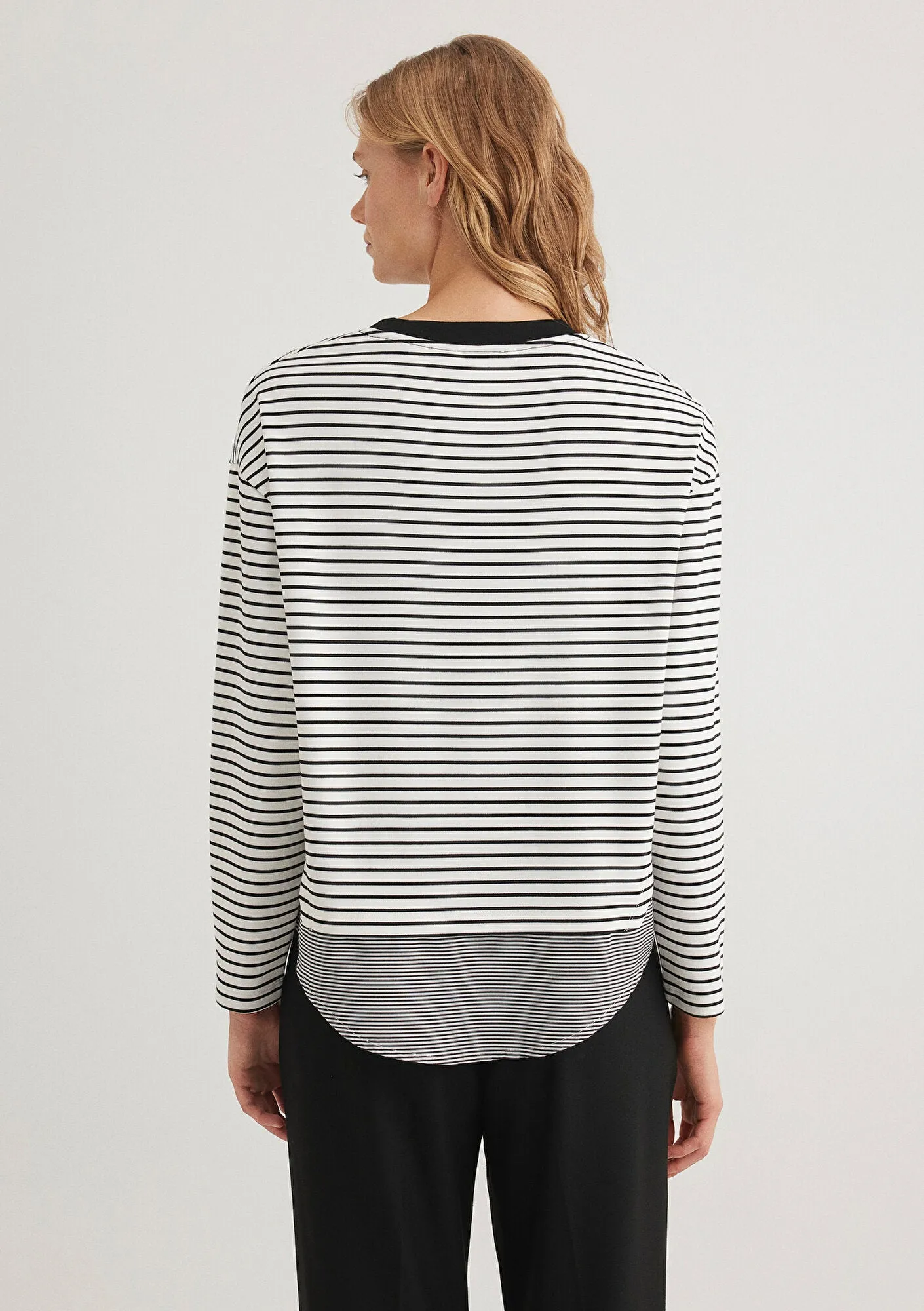 Double Fabric Striped T-Shirt