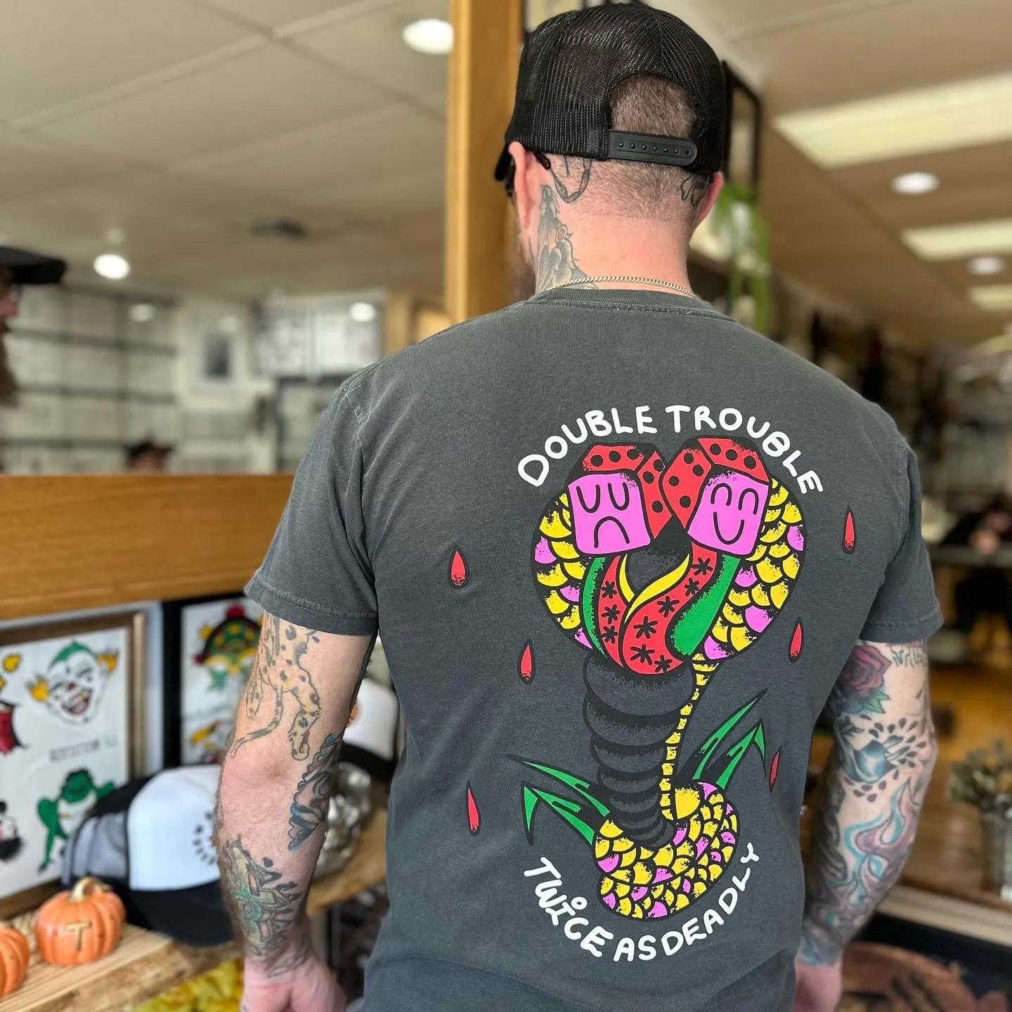 DOUBLE TROUBLE SNAKE SHIRT - SMOKED PEPPER