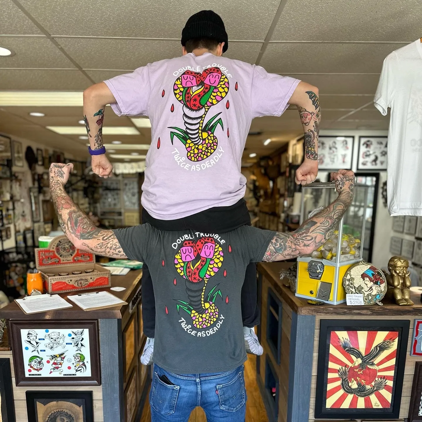 DOUBLE TROUBLE SNAKE SHIRT - SMOKED PEPPER