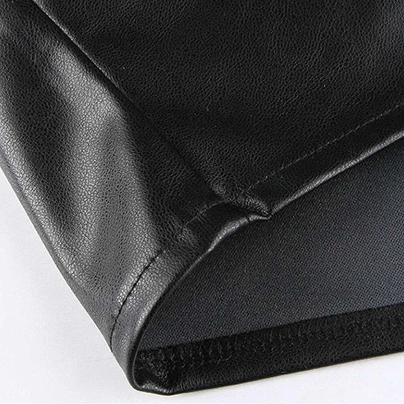 Drawstring Placket PU Vest