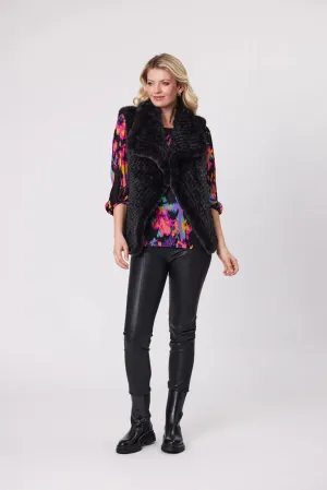 Eira Fur Vest - Black