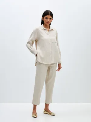 Elastic Waist Comfortable Fit Muslin Women Trousers