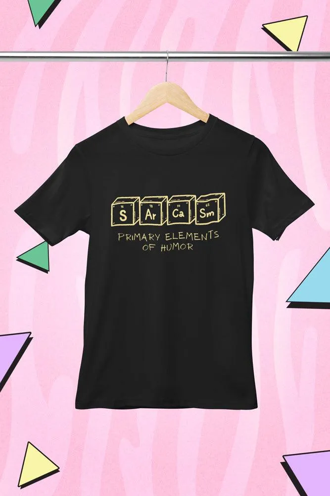 Elements of Sarcasm - Unisex Oversized Cotton Graphic Printed T-Shirt