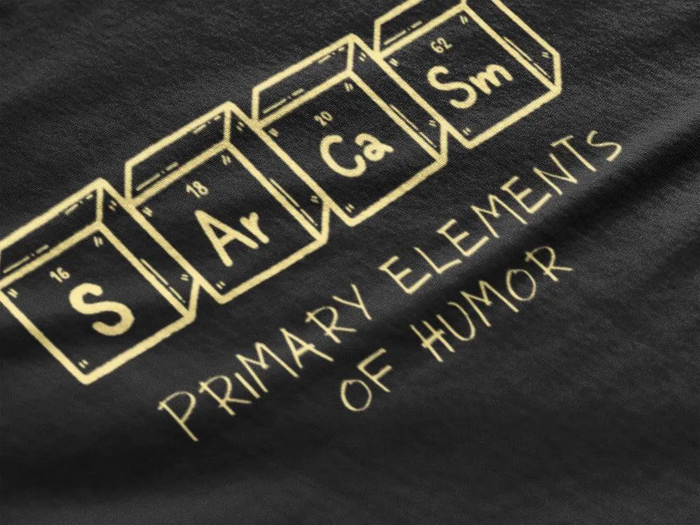 Elements of Sarcasm - Unisex Oversized Cotton Graphic Printed T-Shirt