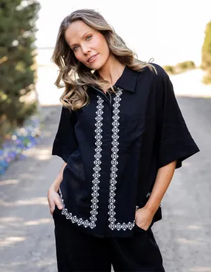 Elm Lifestyle II NINA Embroidered Shirt - Black