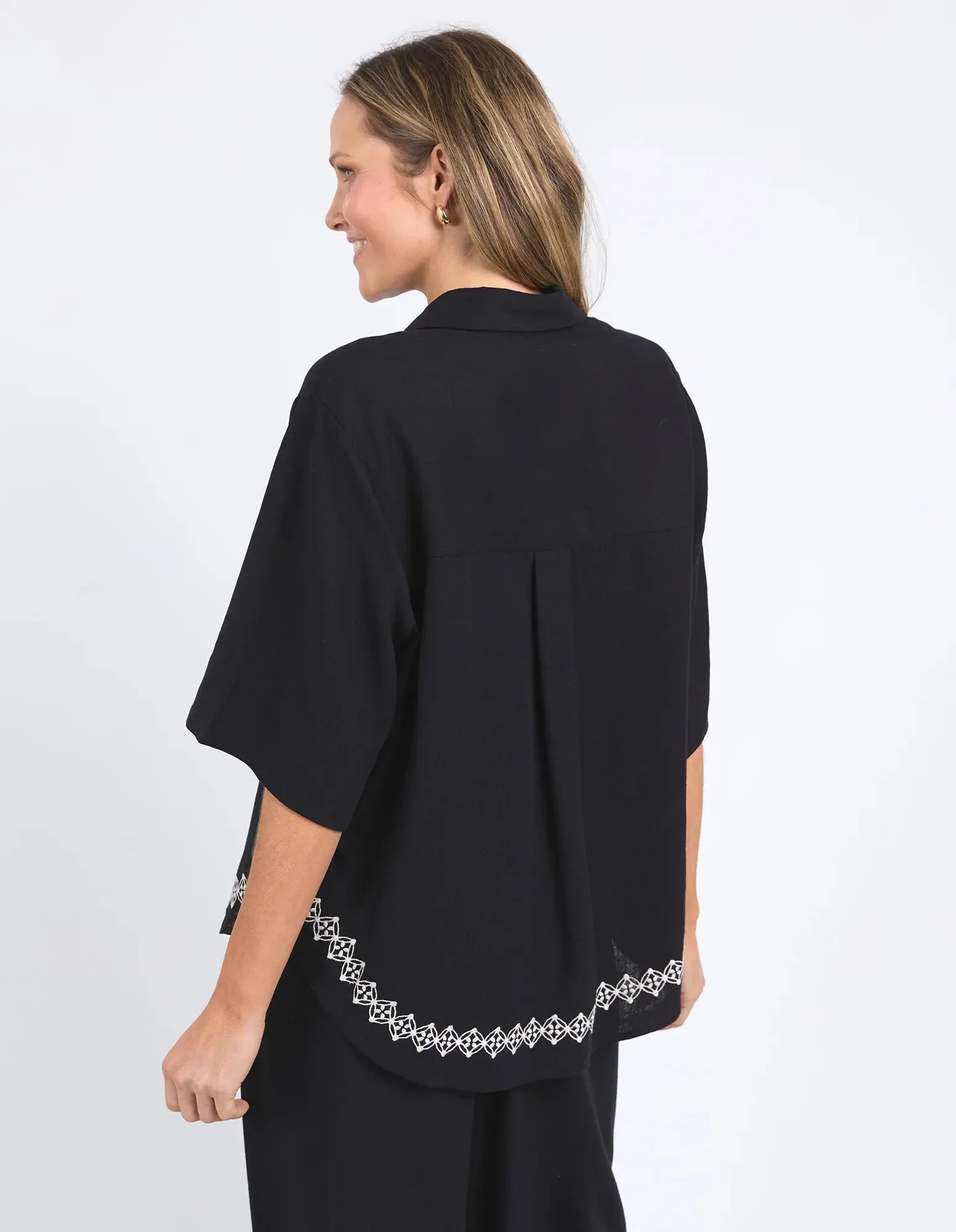 Elm Lifestyle II NINA Embroidered Shirt - Black