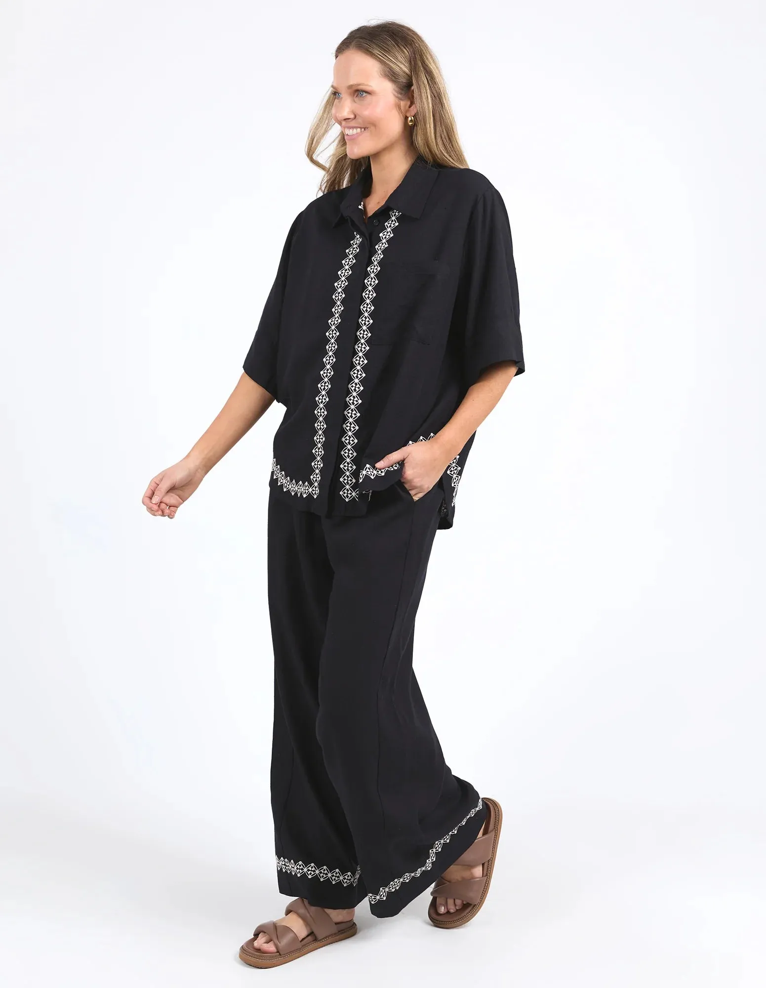 Elm Lifestyle II NINA Embroidered Shirt - Black