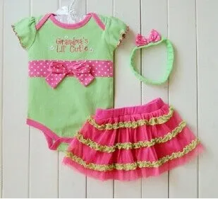 Fashion Baby Clothing Set Baby Girl Sets Romper Tutu Skirt Headband born bebe Spring Summer Baby Girl Clothes