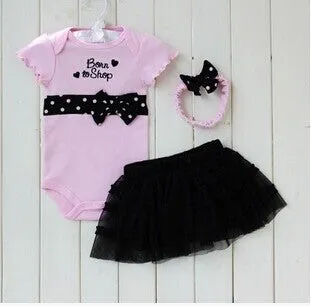Fashion Baby Clothing Set Baby Girl Sets Romper Tutu Skirt Headband born bebe Spring Summer Baby Girl Clothes
