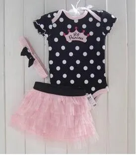 Fashion Baby Clothing Set Baby Girl Sets Romper Tutu Skirt Headband born bebe Spring Summer Baby Girl Clothes