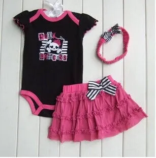 Fashion Baby Clothing Set Baby Girl Sets Romper Tutu Skirt Headband born bebe Spring Summer Baby Girl Clothes