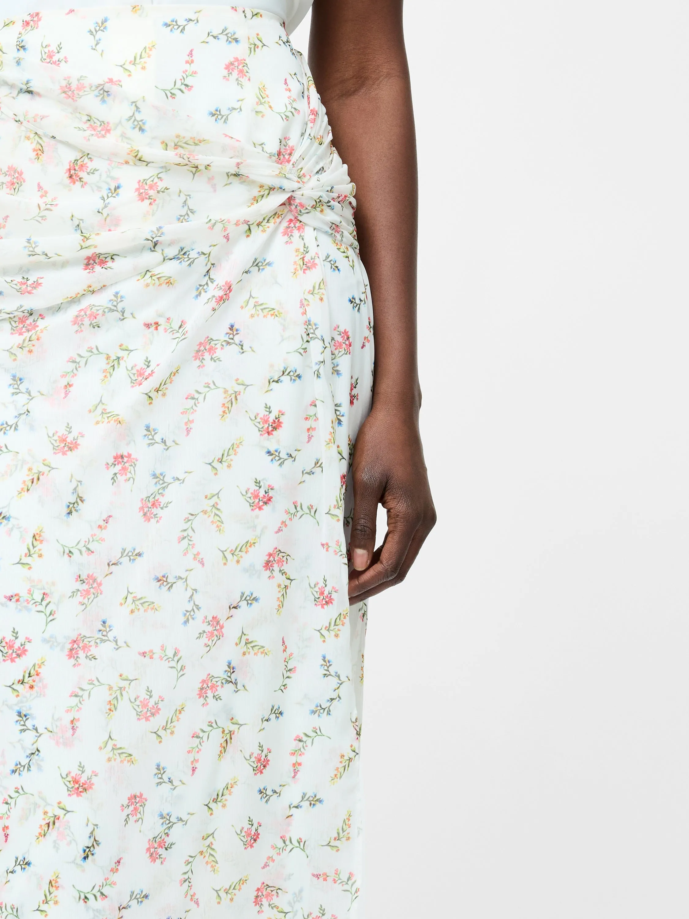 Floriana Crinkle Midi Skirt