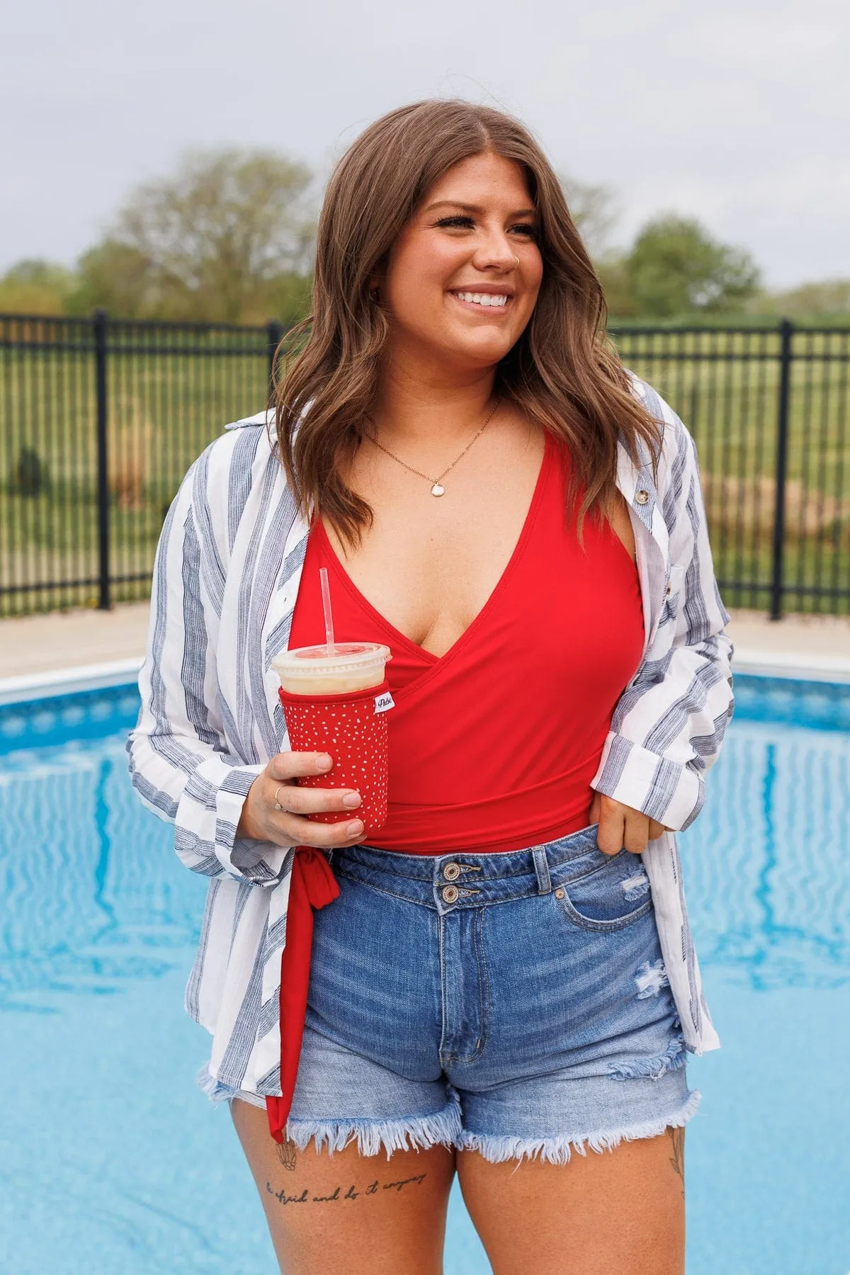 Full Of Pride Striped Button Up Top- Navy