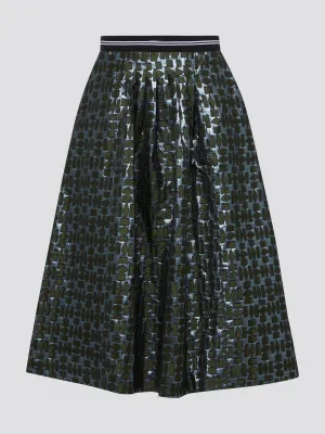 Geometric Print Midi Skirt