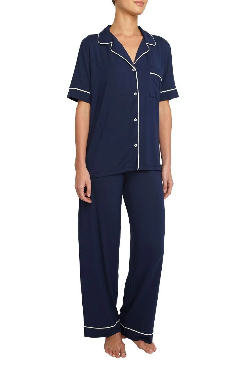 Gisele Navy/Ivory Short Sleeve Pant Set