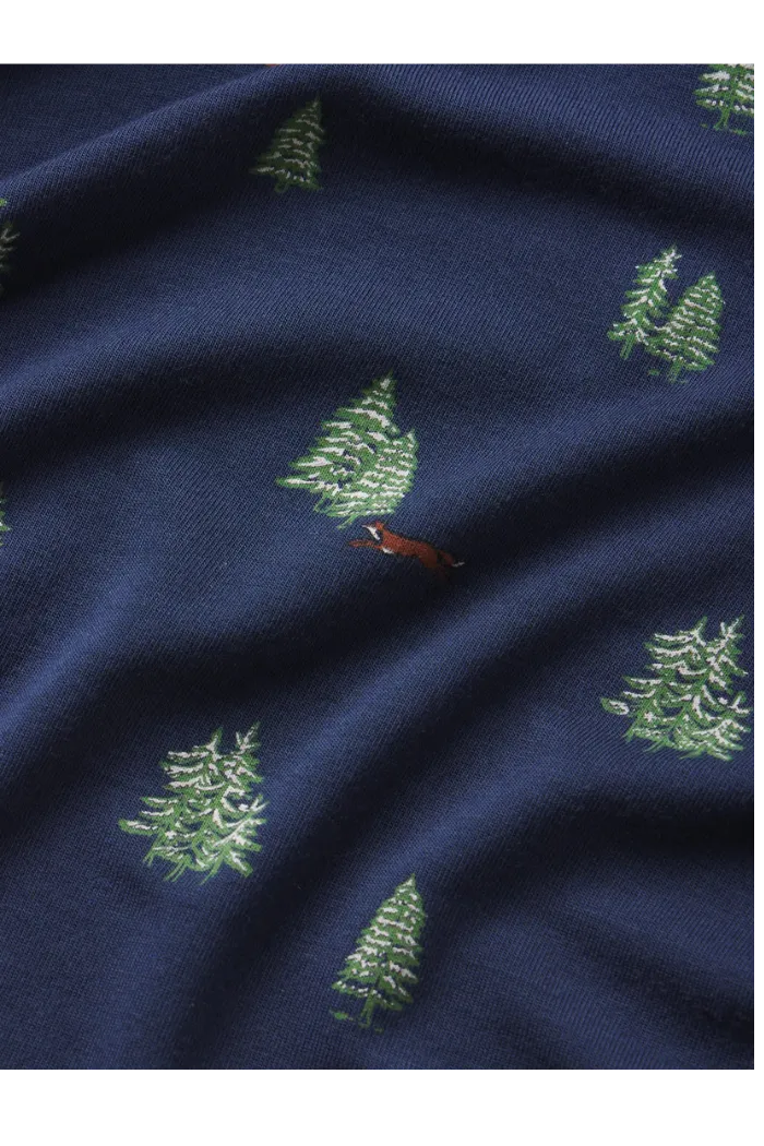 Gisele Printed TENCEL™ Modal Relaxed Short PJ Set Woodland Pine Navy/Ivory