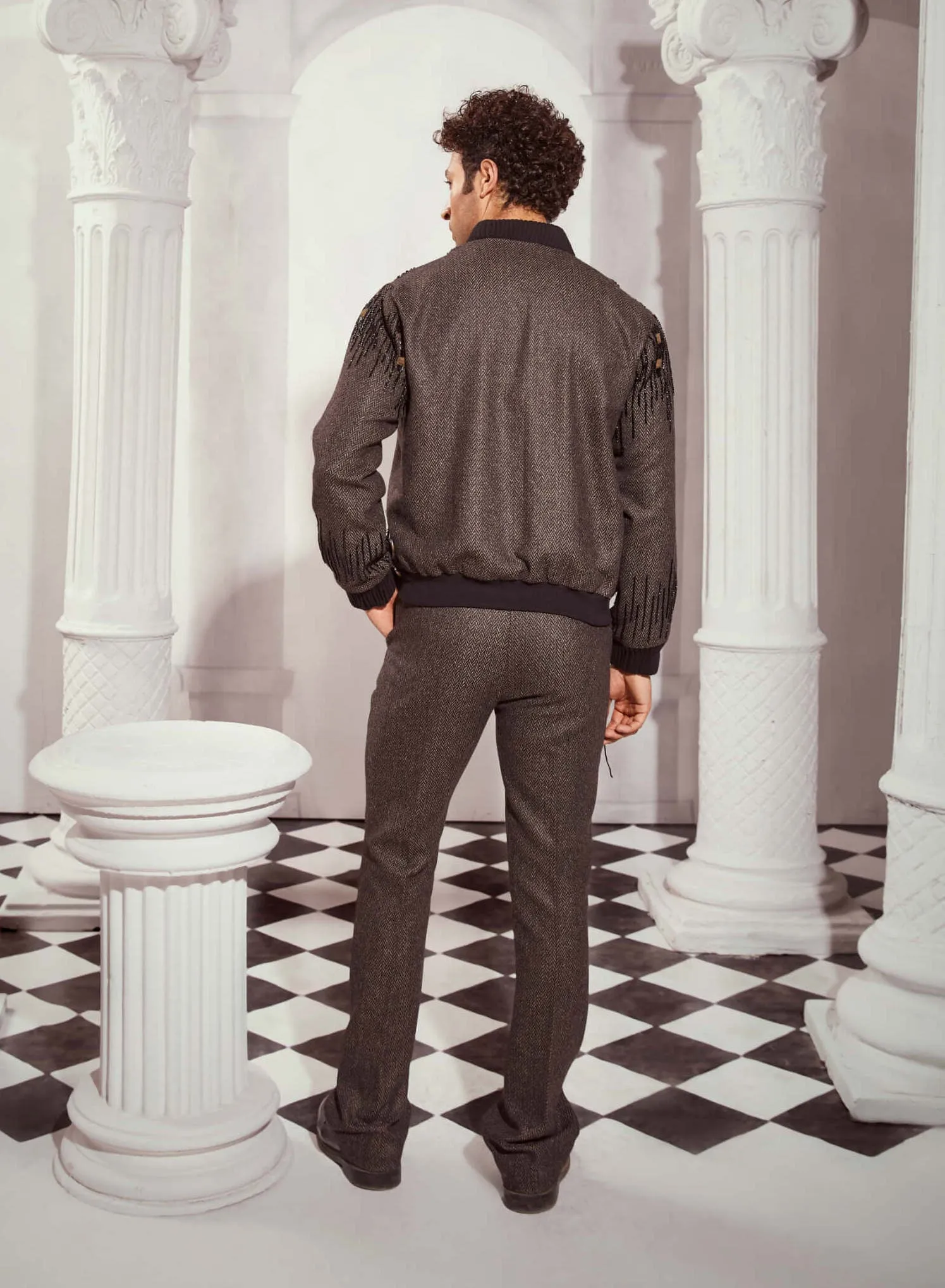 Gray relaxed fit trousers