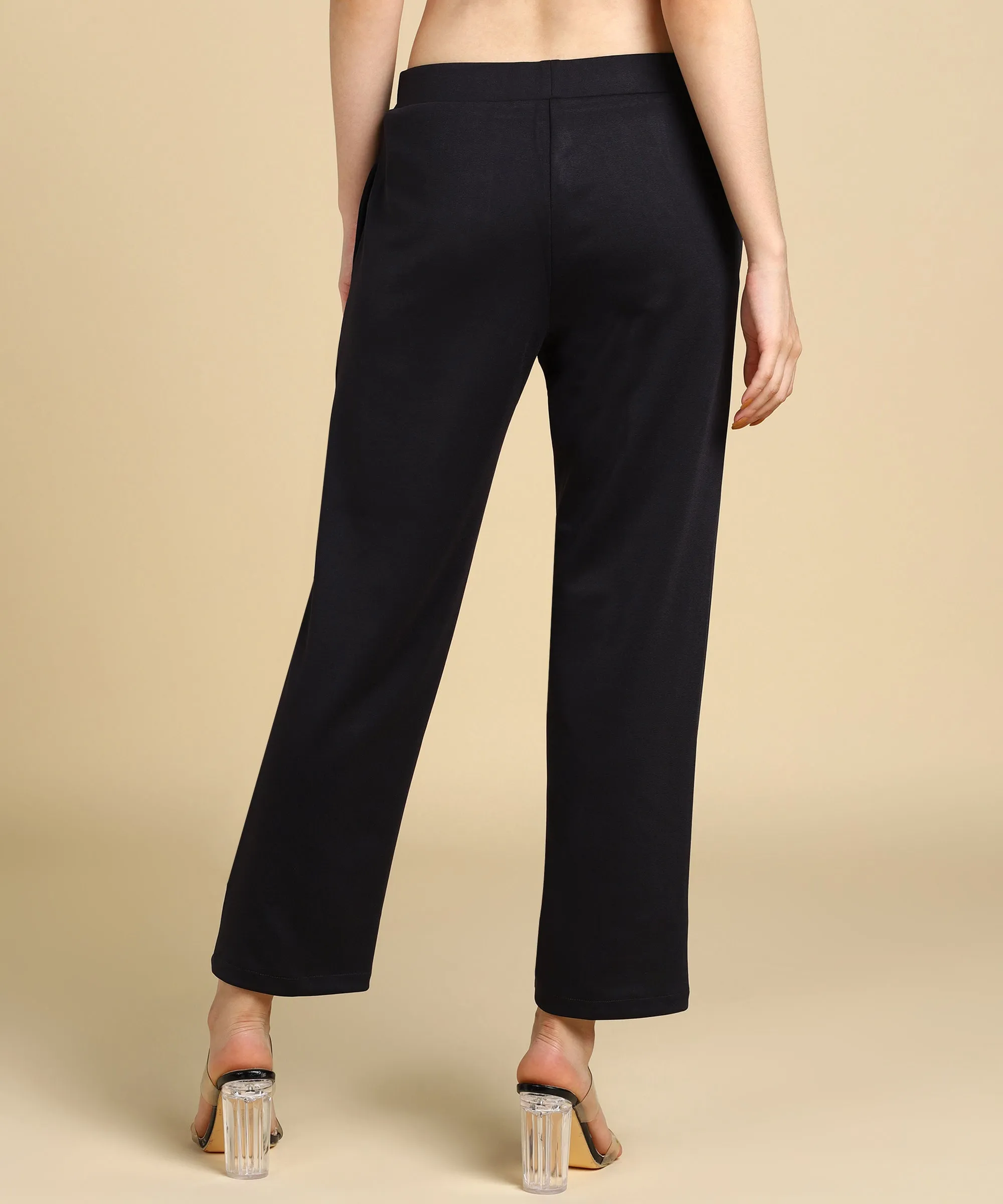 High Waist Formal Relaxed Parallel Trousers