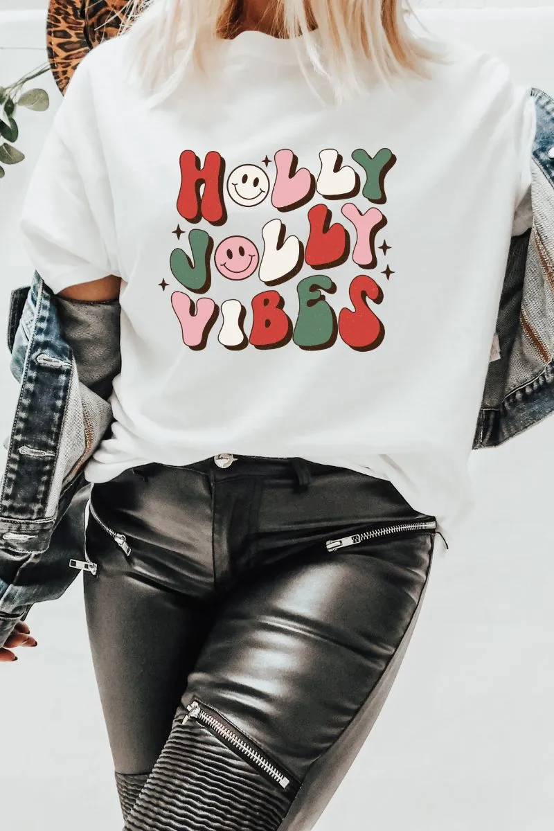 Holly Jolly Vibes - Christmas Retro Tee