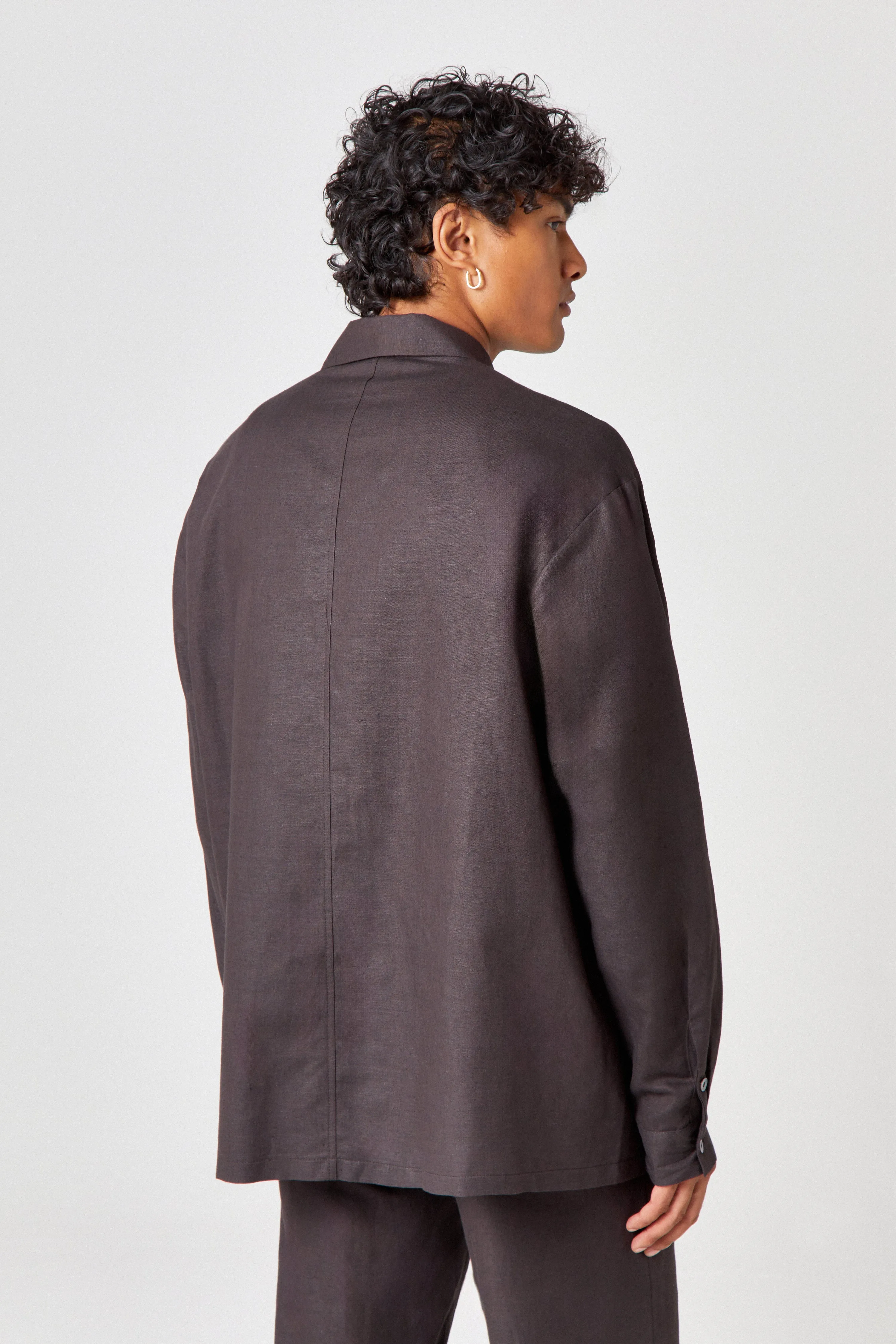 Homme Charcoal Linen Shirt