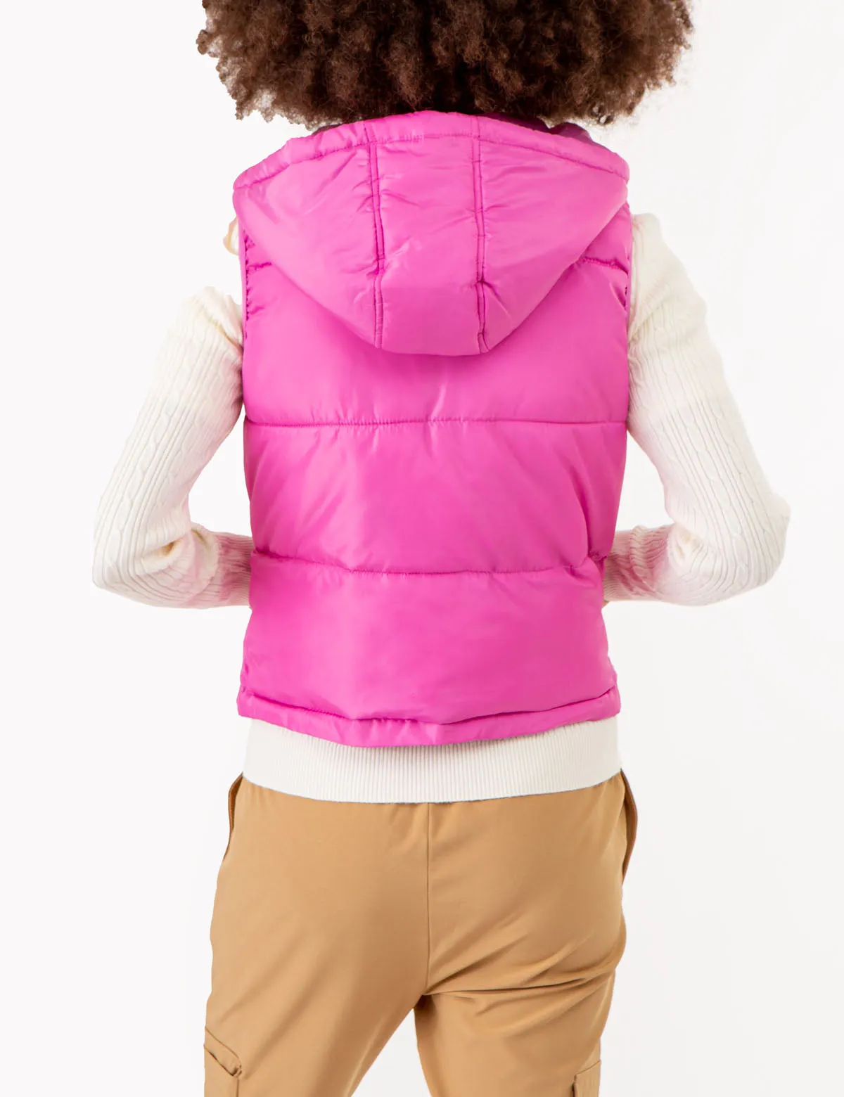 HOODED CROPPED VEST