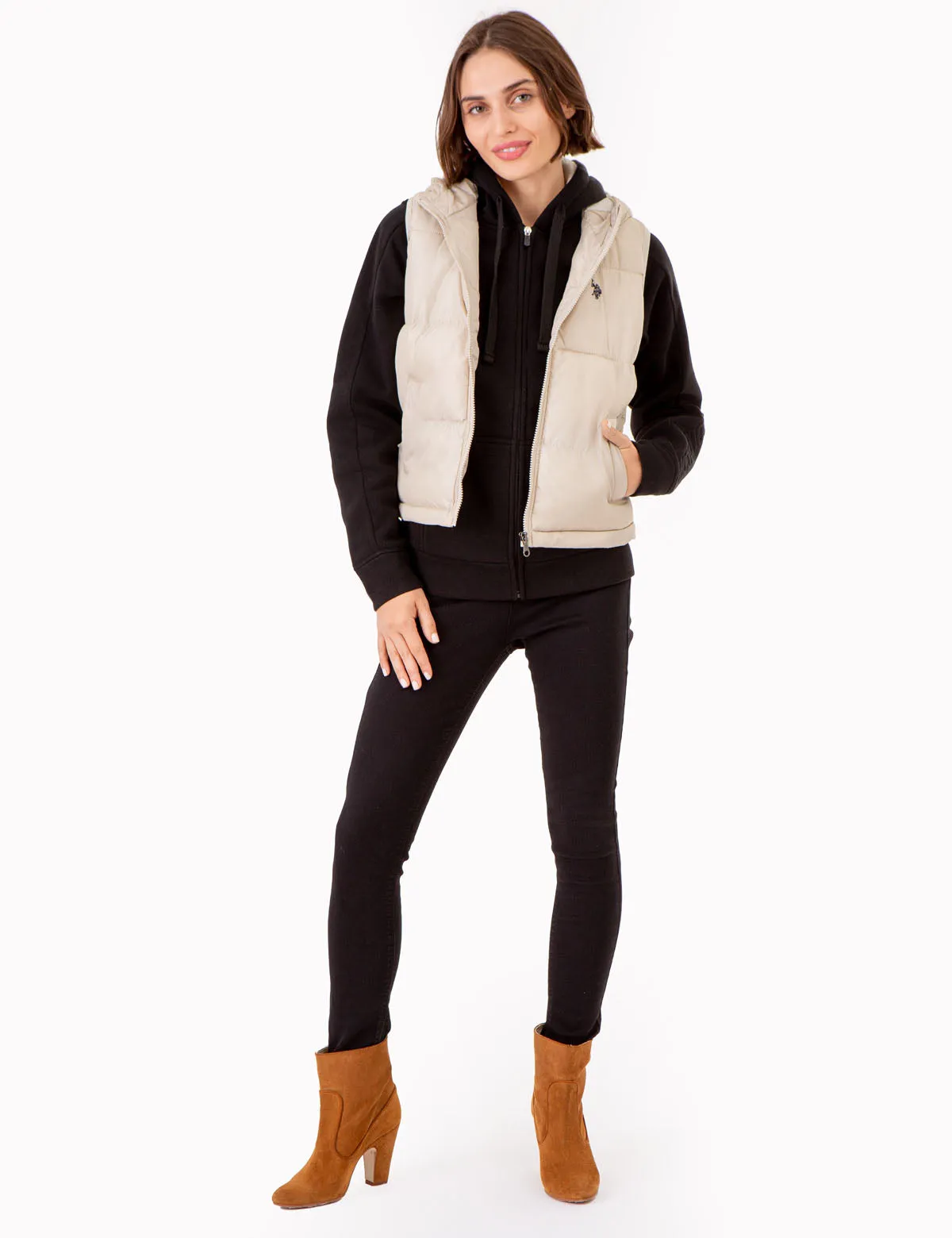 HOODED CROPPED VEST