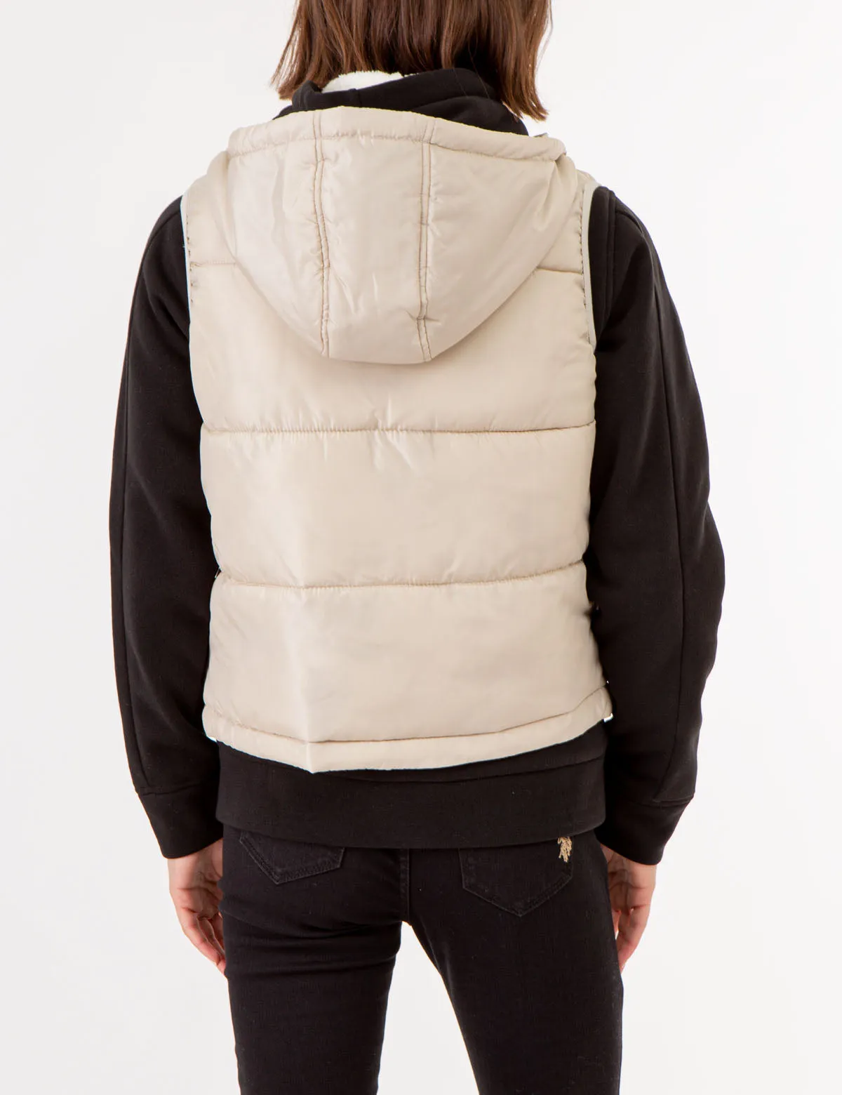 HOODED CROPPED VEST