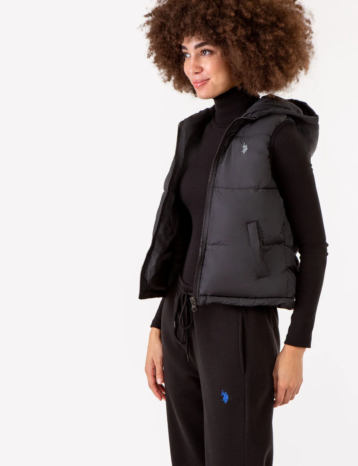 HOODED CROPPED VEST