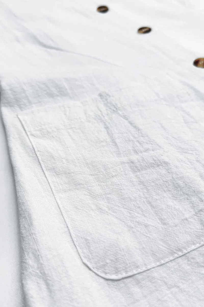 HTZ1106 Sleeveless Linen Button-Down Top