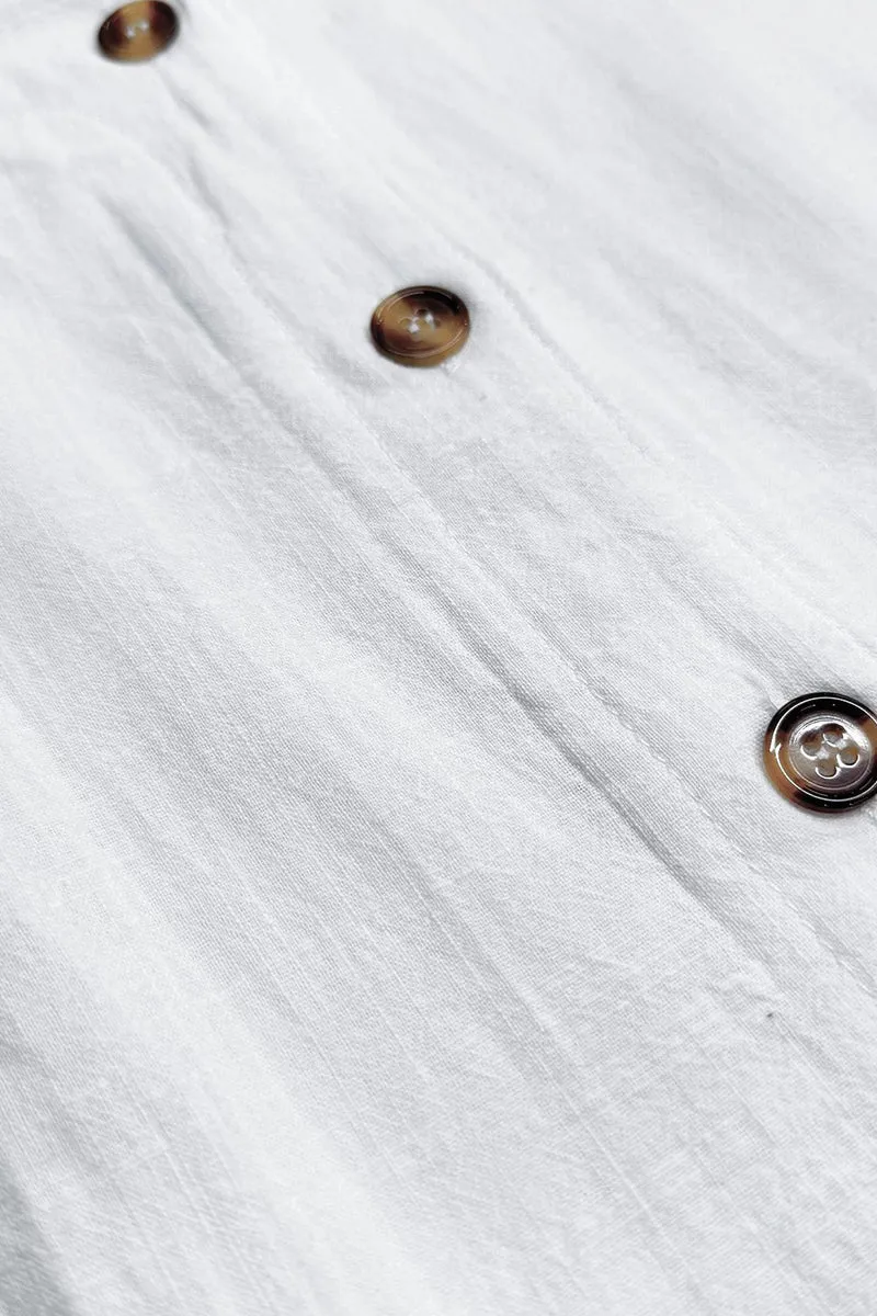 HTZ1106 Sleeveless Linen Button-Down Top